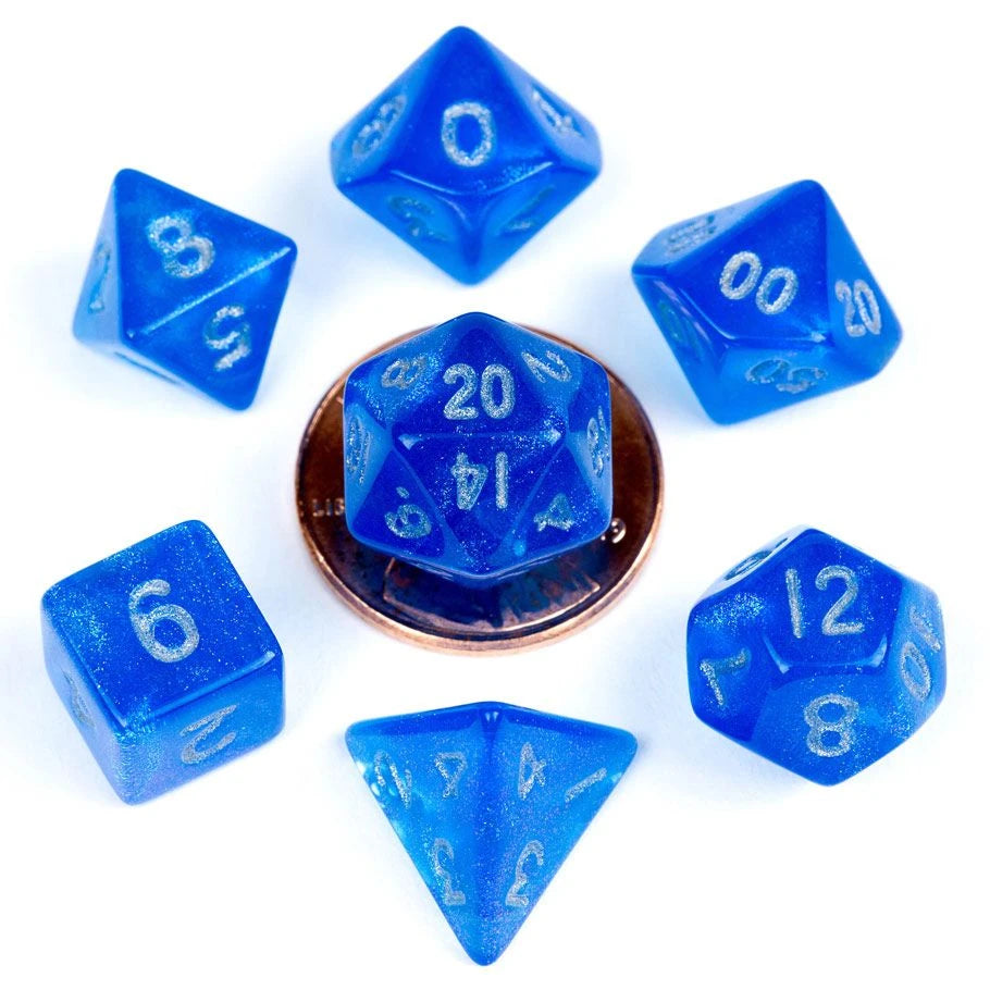 Dice - Mini, Stardust Blue/Silver
