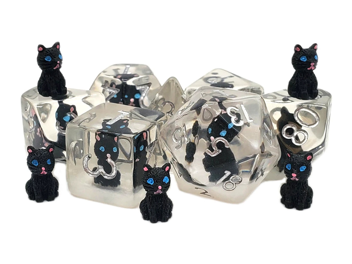 Dice - Resin, Infused, Black Cat