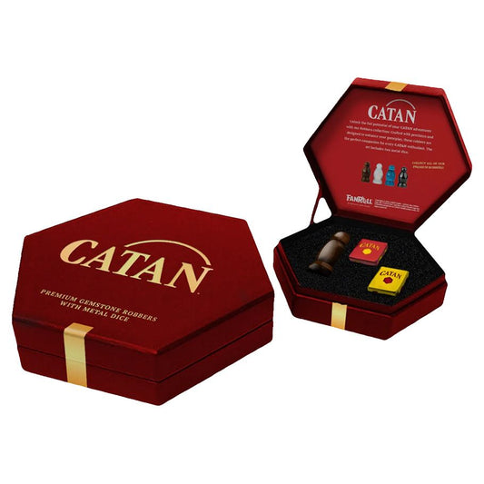 CATAN: Robber & Metal Dice Set: Tiger's Eye