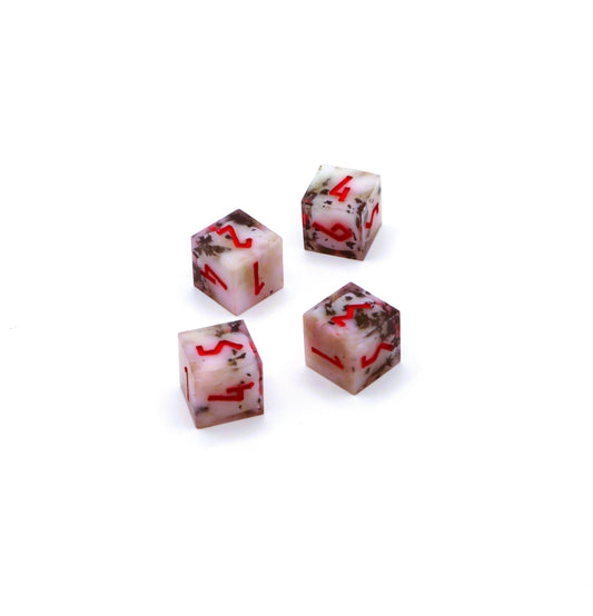 Dice - Handmade, D6 Set, Pink and Black