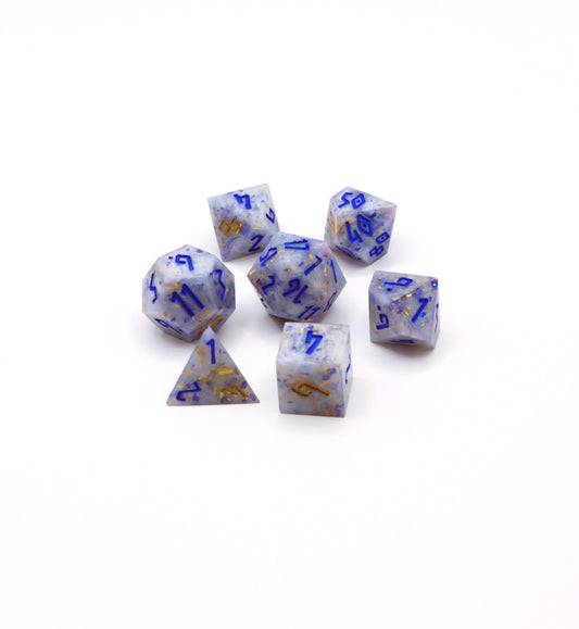 Dice - Handmade, Gray Marble