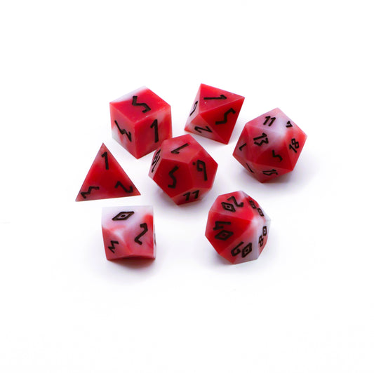 Dice - Handmade, Red and White