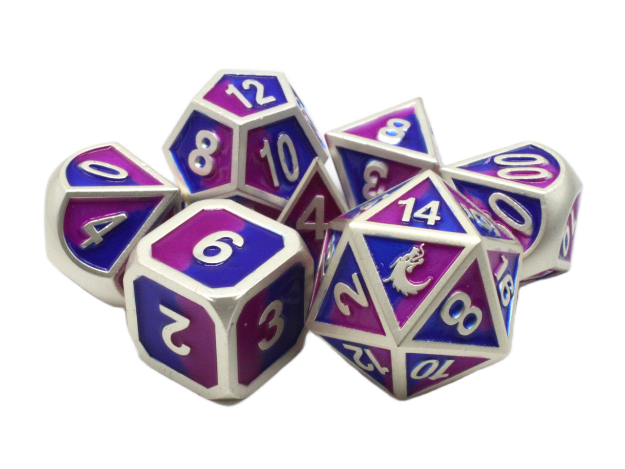 Dice - Metal, Dragon Forged, Platinum Purple & Blue