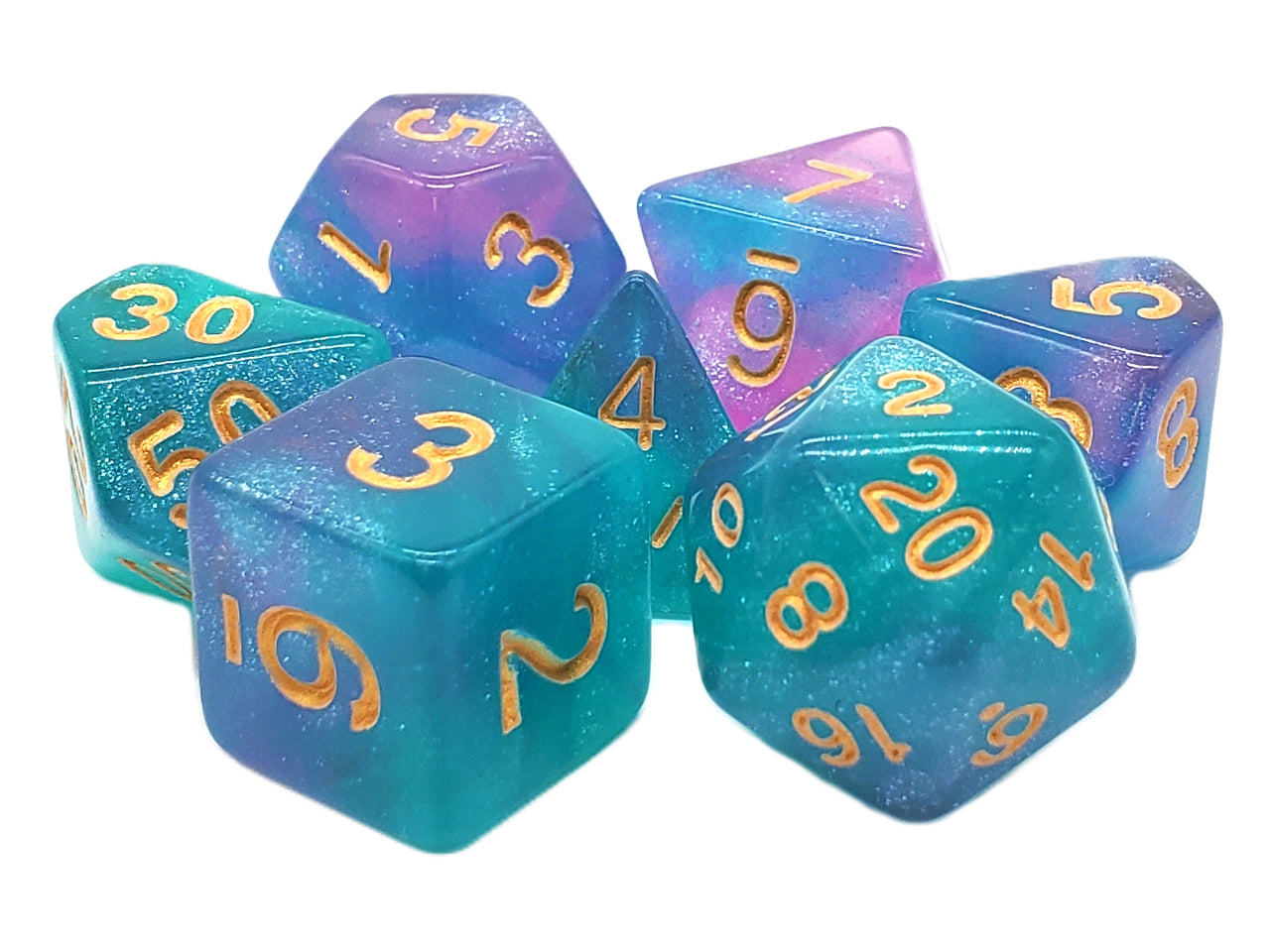 Dice - Resin, Galaxy, Northern Lights