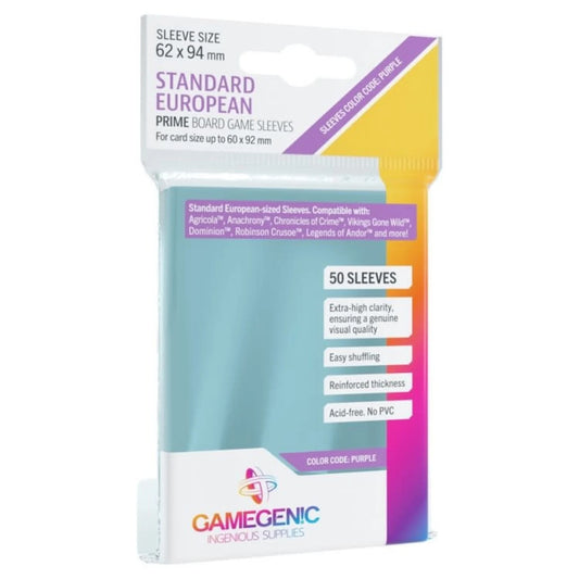 Sleeves, Standard European, Glossy, 50 Count